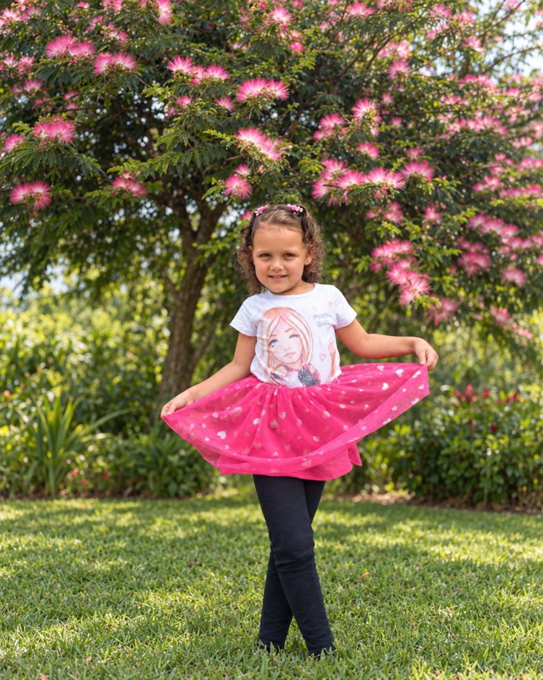 Lívia no jardim